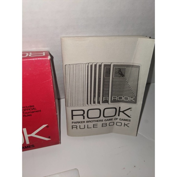 Vintage 1972 Red ROOK Card Game Parker Brothers Plastic Case Cards - Picture 2 of 7